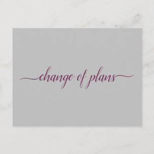 Carte Postale Faire-part Changement de plan Mariage reporté Cassis & Grey