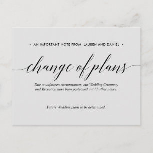 Carte Postale Faire-part Changement de plans de mariage d'argent reporté an