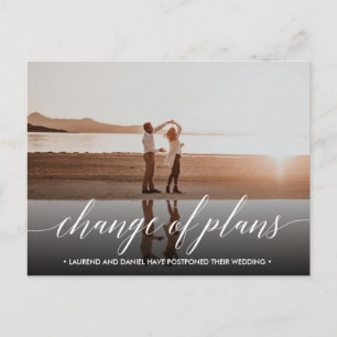 Carte Postale Faire-part CHANGEMENT DE PLANS photo de paysage de calligraph
