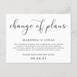 Carte Postale Faire-part Changement de régime Report Mariage