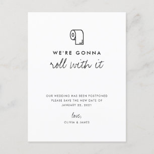 Carte Postale Faire-part Changer la date de mariage Reporté
