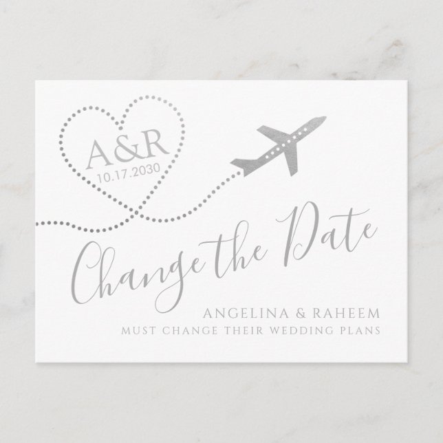 Carte Postale Faire-part Changer la date Destination de mariage de voyage a (Devant)