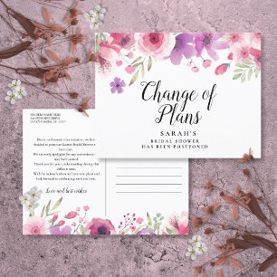 Carte Postale Faire-part Changer la date reportée événement floral annulé