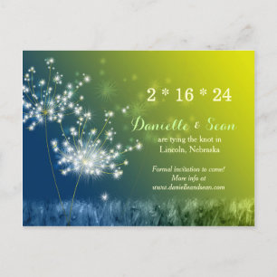 Carte Postale Faire-part Chanson de Dandelions Mariage Enregistrer la date