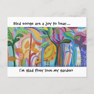 Carte Postale Faire-part Chansons d'oiseaux du jardin