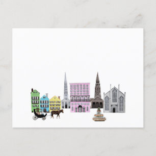 Carte Postale Faire-part Charleston City Skyline oeuvre d'art