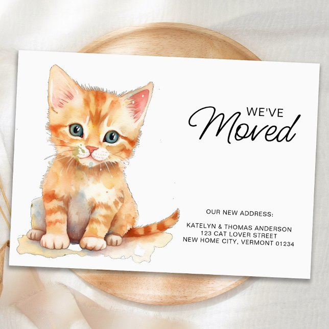 Carte Postale Faire-part Chat Kitten Orange déménager Nouvelle maison Nous  (Créateur téléchargé)