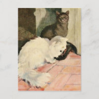 Chat noir Vintage et flûte blanche
