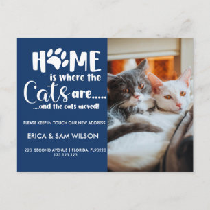 Carte Postale Faire-part Chats Changement d'adresse nous avons déménagé