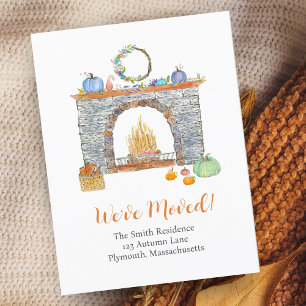 Carte Postale Faire-part Cheminée d'automne, Citrouilles, Citrouille épices