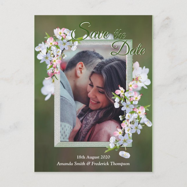 Carte Postale Faire-part Cherry Blossoms Enregistrer la date (Devant)