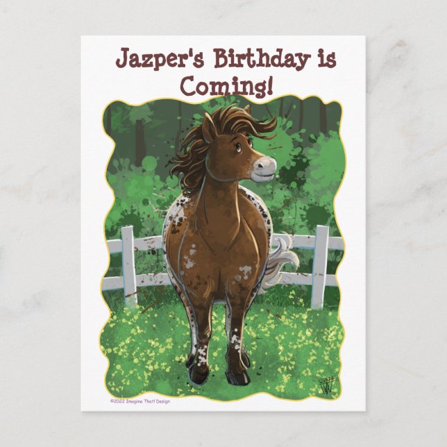 Carte Postale Faire-part Cheval Appaloosa de la Fête (Devant)