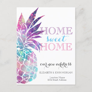 Carte Postale Faire-part Chez Soi, Ananas, Nouvelle Adresse