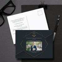 Chic Black Gold Law School Photo Graduation