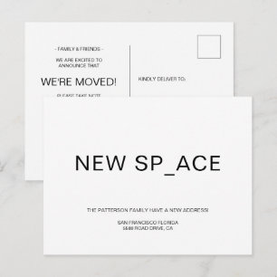 Carte Postale Faire-part Chic minimaliste Nouvelle maison Déménagement