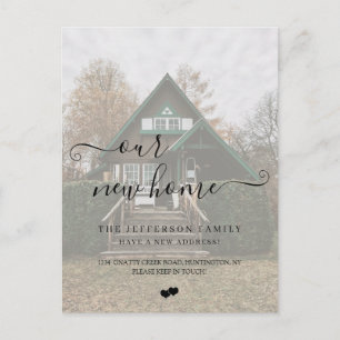 Carte Postale Faire-part Chic Nous Avons Déménagé Effet Vélin Faux Photo Ca
