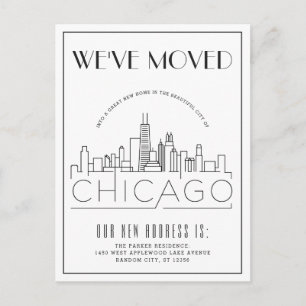 Carte Postale Faire-part Chicago Modern Deco   Changement d'adresse