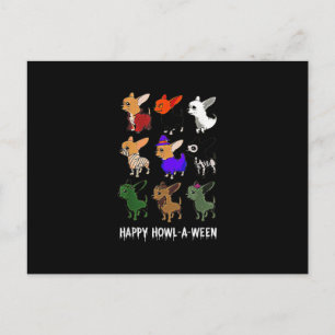 Carte Postale Faire-part Chien Chihuahua drôle Halloween Joyeux Halloween