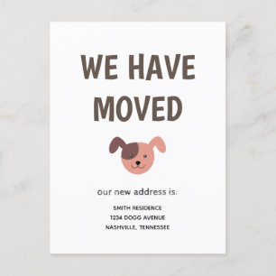 Carte Postale Faire-part Chien mignon illustré que nous avons déplacé