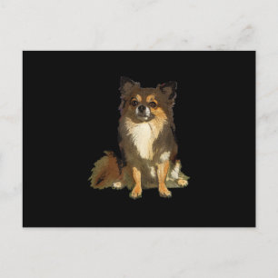 Carte Postale Faire-part Chihuahua aux longs poils Graphique de chien de de