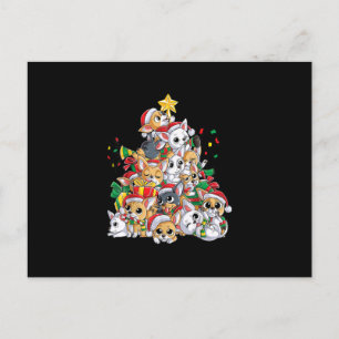 Carte Postale Faire-part chihuahua Noël arbre chien Noël cadeau Noël père N