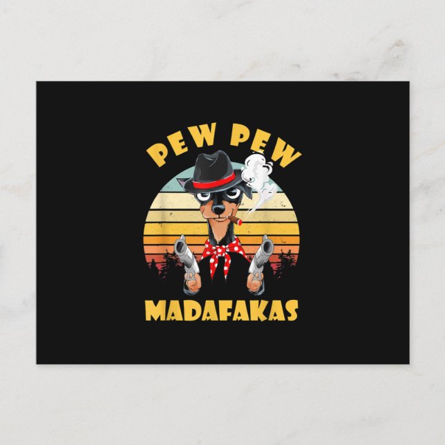 Carte Postale Faire-part chihuahua pew pew madafakas drôle amoureux de chih (Devant)