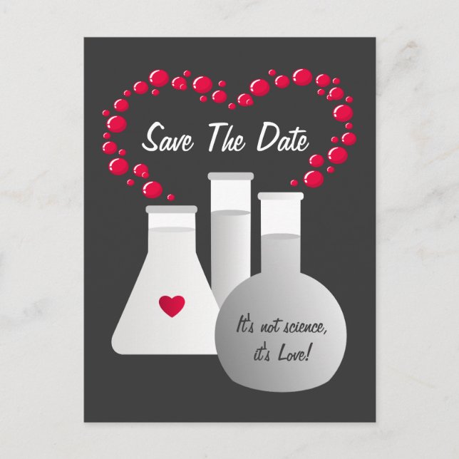 Carte Postale Faire-part Chimie Parfaite Enregistrer La Date (Devant)