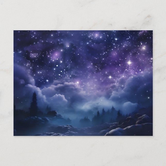 Carte Postale Faire-part Ciel nocturne de la forêt cosmique (Devant)