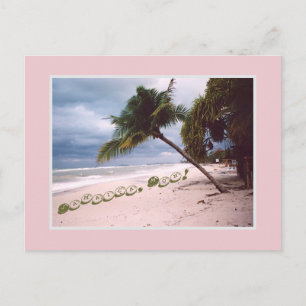 Carte Postale Faire-part Ciel orageux, Plage, Palmier, Negril, Jamaïque