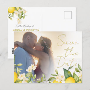 Carte Postale Faire-part Citrons de mariage Photo superposition Enregistrer