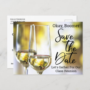 Carte Postale Faire-part Classe Réunion Enregistrer La Date Baby Boomer Cha
