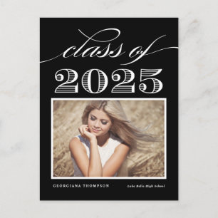 Carte Postale Faire-part Classe Vintage noire de 2024
