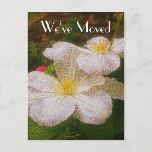 Carte Postale Faire-part Clematis Nouvelle Adresse Art Floral