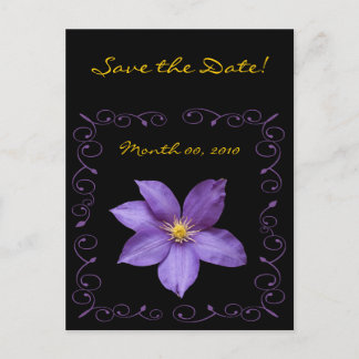 Carte Postale Faire-part Clématite Violette