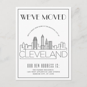 Carte Postale Faire-part Cleveland, Ohio Modern Deco   Changement d'adresse