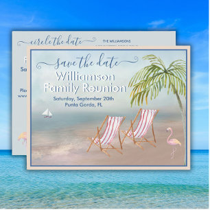Carte Postale Faire-part Code QR de la réunion de famille à la plage pour S