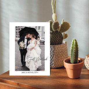 Carte Postale Faire-part Coeur Juste Marié Elopement/Mariage Annonce