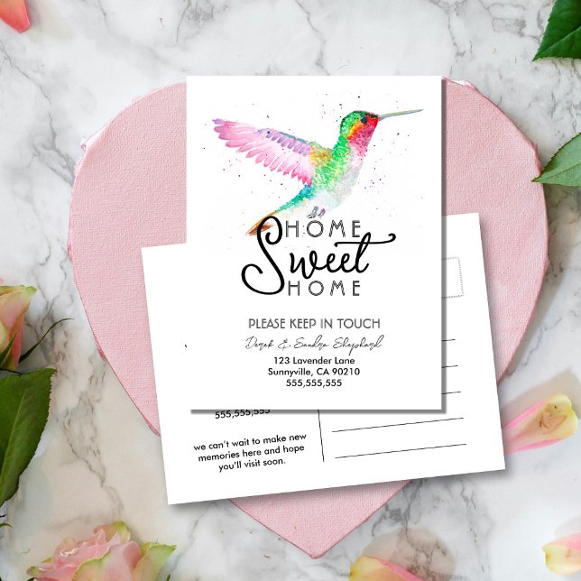 Carte Postale Faire-part Colibri | Nous avons déménagé Annonce de changemen (Créateur téléchargé)