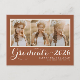 Carte Postale Faire-part Collage de photos de la promotion 2026 en terre cu