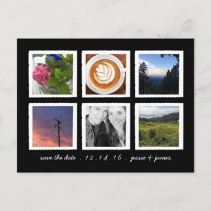 Carte Postale Faire-part Collage de photos vintage pour annoncer la date
