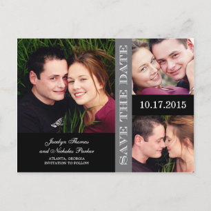 Carte Postale Faire-part Collage Fiançailles Enregistrer La Date Annonce