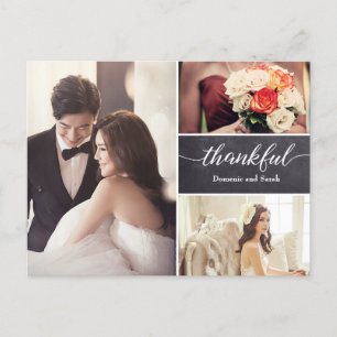 Carte Postale Faire-part Collage photo personnalisé Mariage Merci