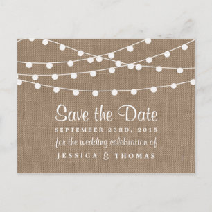 Carte Postale Faire-part Collection de Mariages Rustic Burlap