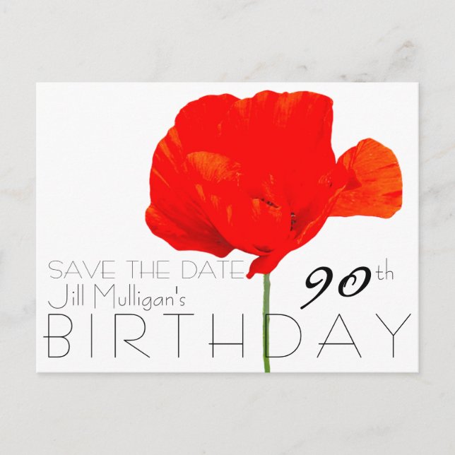 Carte Postale Faire-part Collection POPPY 90e anniversaire Enregistrer la d (Devant)