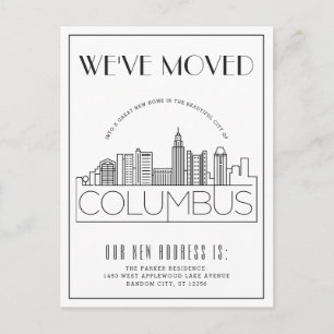 Carte Postale Faire-part Columbus, Ohio Déco moderne   Changement d'adresse