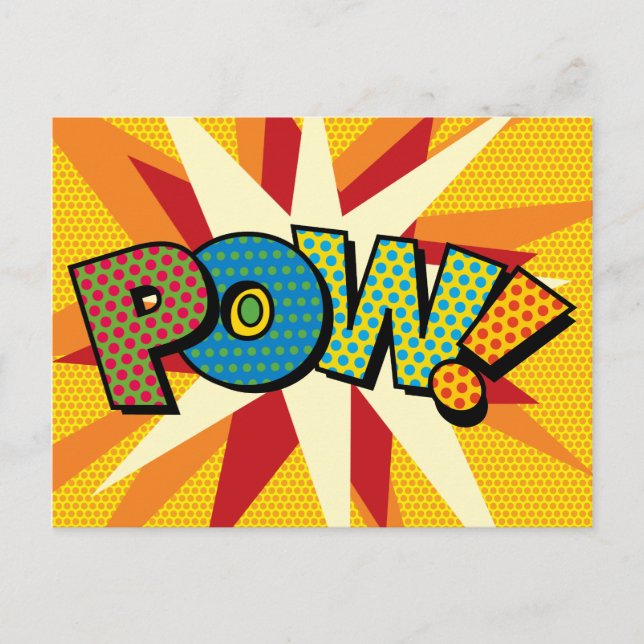 Carte Postale Faire-part Comic Book Pop Art BOUM (Devant)
