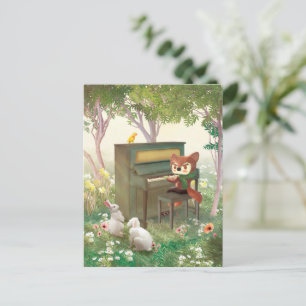 Carte Postale Faire-part Concert de piano en forêt