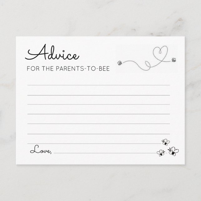 Carte Postale Faire-part Conseils pour les parents à abeilles (Devant)