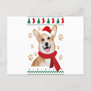 Carte Postale Faire-part Corgi Noël Chien Garçons Filles Joyeux Noël