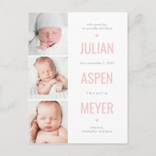 Carte postale Faire-part couleur modifiable par gr